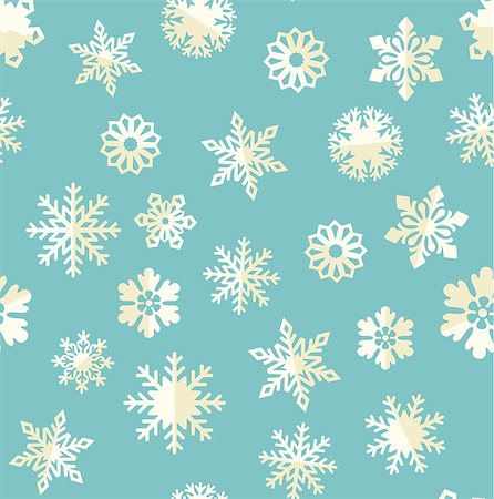 simsearch:400-04642641,k - Vector seamless pattern illustration with abstract snowflakes. Winter background or wallpaper in cold color. Seasonal greeting card cover or wrapping paper concept. Foto de stock - Super Valor sin royalties y Suscripción, Código: 400-08814886