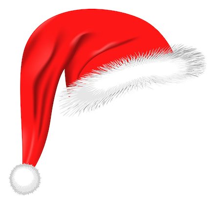 simsearch:400-08491819,k - Cartoon Santa hat isolated on white EPS 10 vector Photographie de stock - Aubaine LD & Abonnement, Code: 400-08815284