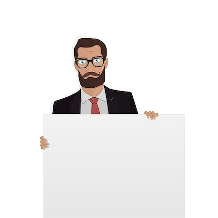 simsearch:400-05710386,k - Creative businessman presentation on a white placard for your website. Stock Photo - Budget Royalty-Free & Subscription, Code: 400-08815343