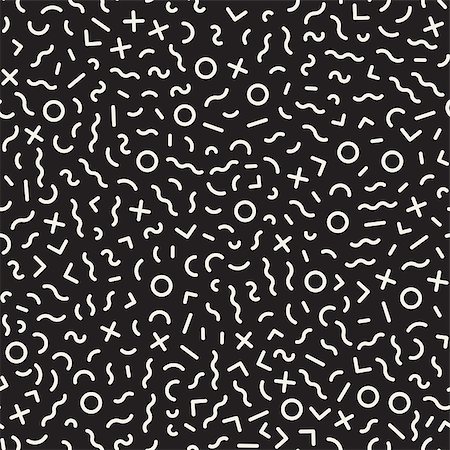 Scattered Geometric Line Shapes. Abstract Background Design. Vector Seamless Black and White Pattern. Stock Photo - Budget Royalty-Free & Subscription, Code: 400-08815522