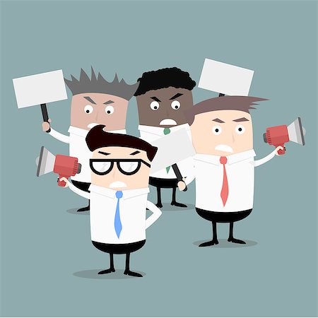 revolution vector - group of businessmen protesting, eps10 vector illustration Stock Photo - Budget Royalty-Free & Subscription, Code: 400-08815790