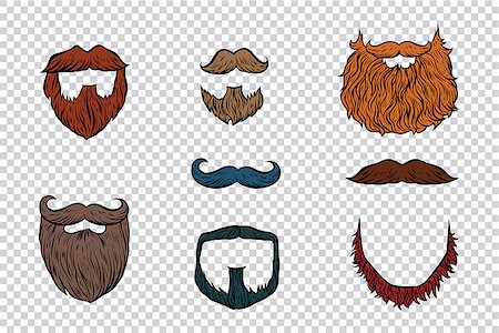 funny old people faces - stylish beard and moustache set collection. Pop art retro illustration. Hairdresser and Barber Stock Photo - Budget Royalty-Free & Subscription, Code: 400-08817105