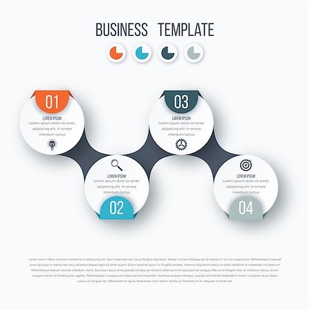 four element circle - Infographics timeline template with realistic colorful circles for 4 steps and icons. Can be used for workflow layout, diagram, number options, step up options, web design, presentations Stock Photo - Budget Royalty-Free & Subscription, Code: 400-08817452