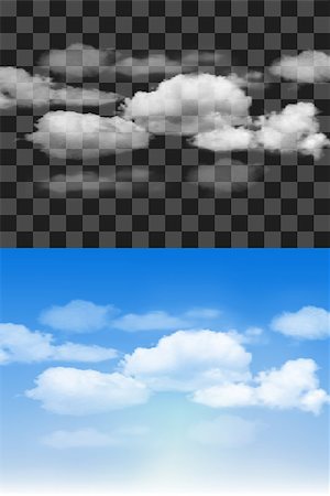 simsearch:400-07661289,k - Blue sky with transparent different clouds. Vector background. Stock Photo - Budget Royalty-Free & Subscription, Code: 400-08818690