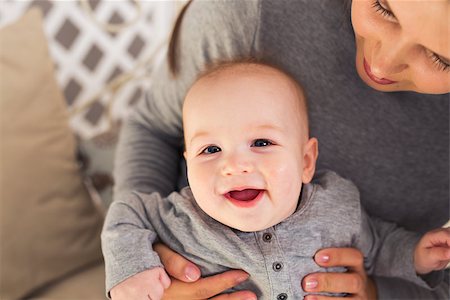 Laughing cute Baby Boy with his mother Stock Photo - Budget Royalty-Free & Subscription, Code: 400-08811958