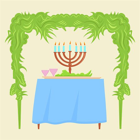 simsearch:400-07329068,k - Sukkot Festival greeting card design vector template. Traditional Jewish Sukkot holiday decoration - the holiday hut. Stock Photo - Budget Royalty-Free & Subscription, Code: 400-08834365