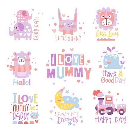 Baby Nursery Room Print Design Templates Collection In Cute Girly Manner With Text Messages. Vector Labels With Quotes Series Of Childish Posters For Toddler. Stock Photo - Budget Royalty-Free & Subscription, Code: 400-08835061