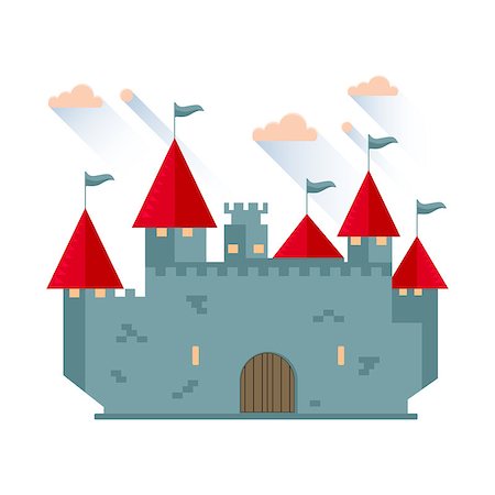 Cartoon fairy tale castle tower icon. Vector illustration Stock Photo - Budget Royalty-Free & Subscription, Code: 400-08835725