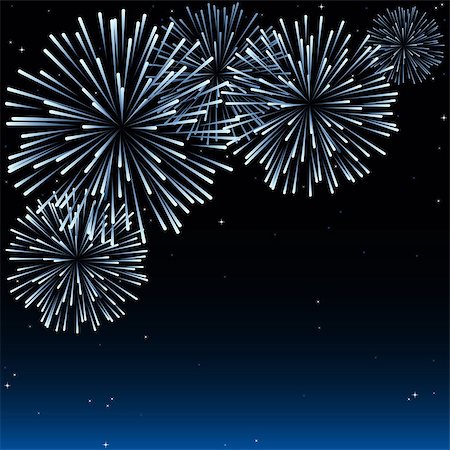 silhouette of firework - Fireworks - Holiday Background Illustration, Vector Stock Photo - Budget Royalty-Free & Subscription, Code: 400-08836397