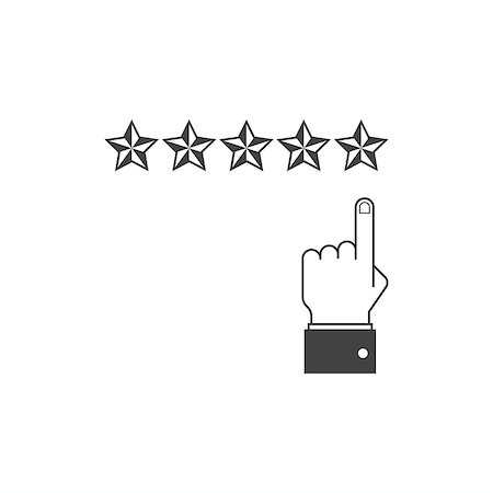 simsearch:400-07124623,k - Giving five stars raiting icon. Feedback, review, quality and management concept Stock Photo - Budget Royalty-Free & Subscription, Code: 400-08837175