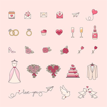 simsearch:400-07265757,k - Vector decorative elements for sweet romantic design. Stock Photo - Budget Royalty-Free & Subscription, Code: 400-08837406