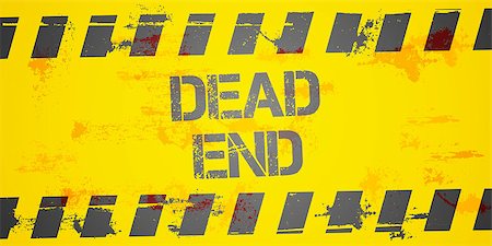 dead end sign - detailed illustration of a grungy Dead End Construction background, eps10 vector Stock Photo - Budget Royalty-Free & Subscription, Code: 400-08837432