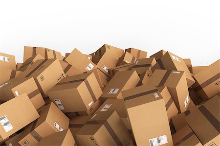 simsearch:400-05735817,k - Stack of closed cardboard boxes and wrapped with adhesive. 3D Rendering Stock Photo - Budget Royalty-Free & Subscription, Code: 400-08837670