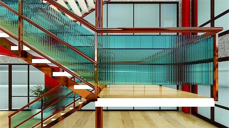 simsearch:700-06038236,k - Bright staircase in the modern building Stock Photo - Budget Royalty-Free & Subscription, Code: 400-08831340