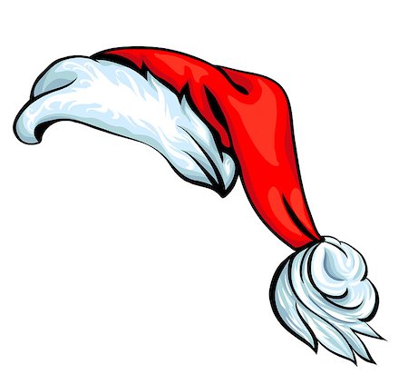 simsearch:400-08491819,k - Cartoon Santa hat isolated on white EPS 10 vector Photographie de stock - Aubaine LD & Abonnement, Code: 400-08831903