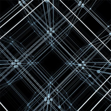 simsearch:400-08413057,k - Abstract cubes. Network connection on black background. 3D illustration Stock Photo - Budget Royalty-Free & Subscription, Code: 400-08861414