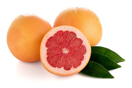 simsearch:400-06513460,k - Ripe cut red grapefruit isolated on white background Stock Photo - Budget Royalty-Free & Subscription, Code: 400-08861548