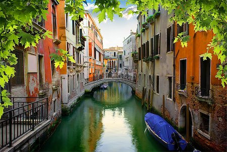 simsearch:400-08093706,k - Calm venetian street in summer, Italy Stock Photo - Budget Royalty-Free & Subscription, Code: 400-08861822