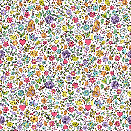 simsearch:400-07049687,k - Illustration of seamless pattern with abstract flowers.Floral background Stock Photo - Budget Royalty-Free & Subscription, Code: 400-08862073