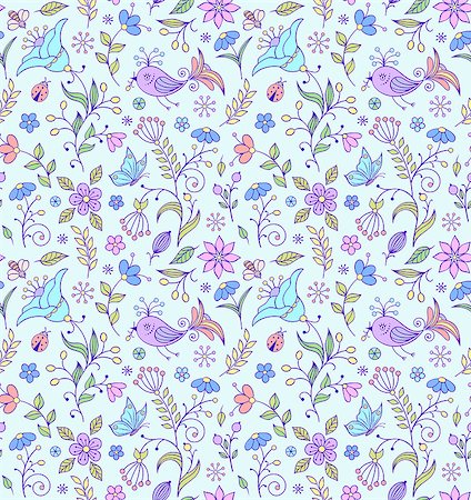 simsearch:400-07049687,k - Illustration of seamless pattern with abstract flowers.Floral background Stock Photo - Budget Royalty-Free & Subscription, Code: 400-08862084