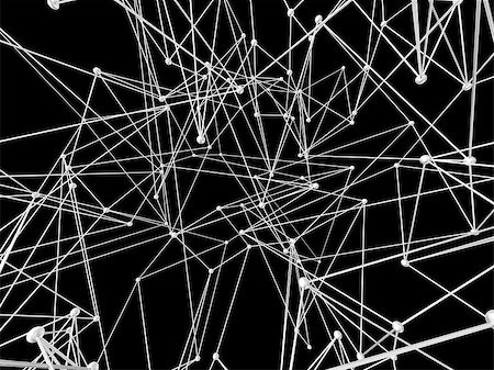 simsearch:400-08413057,k - Lines and dots forming mesh. Background for communications or networks. White on black. 3D rendering Stock Photo - Budget Royalty-Free & Subscription, Code: 400-08862328