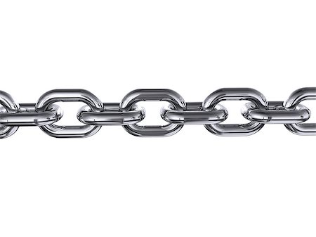 3d render of a chromed chain isolated on a white background Stock Photo - Budget Royalty-Free & Subscription, Code: 400-08862569