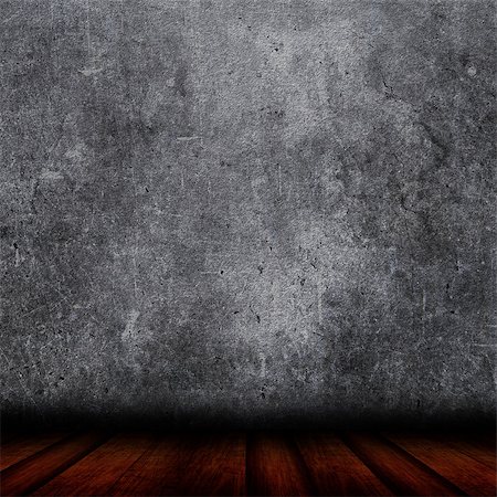 simsearch:400-06107660,k - 3D render of a grunge interior with concrete wall and wooden floor Stock Photo - Budget Royalty-Free & Subscription, Code: 400-08863680