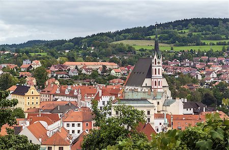 simsearch:400-05732427,k - view of Cesky Krumlov from castle hill, Czech republic Stock Photo - Budget Royalty-Free & Subscription, Code: 400-08888960
