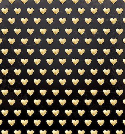 Valentine's Day Pattern with Golden Hearts. Vector illustration. Foto de stock - Super Valor sin royalties y Suscripción, Código: 400-08889463