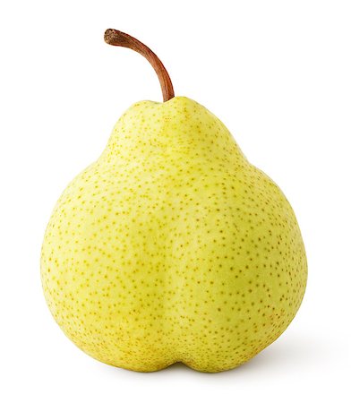 Ripe green yellow pear fruit isolated on white with clipping path Photographie de stock - Aubaine LD & Abonnement, Code: 400-08899333