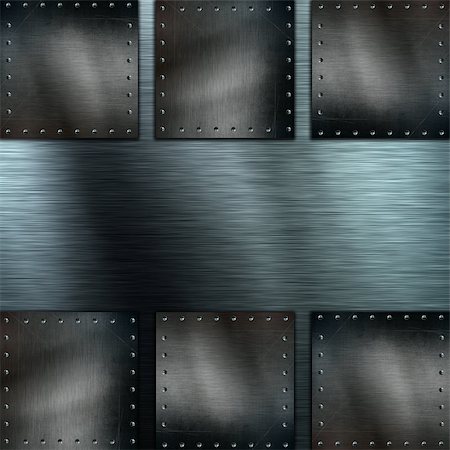 simsearch:400-06107660,k - Silver brushed metal background with grunge metallic plates Stock Photo - Budget Royalty-Free & Subscription, Code: 400-08899558