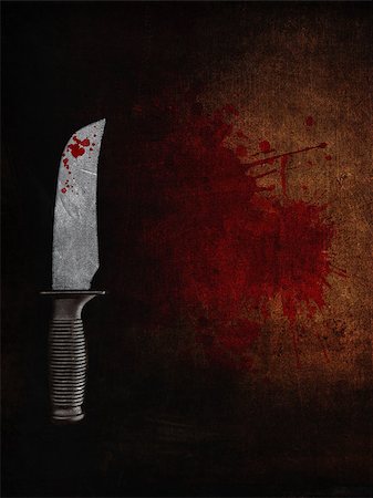 simsearch:400-06107660,k - 3D render of a bloody knife on a bloodstained grunge background Stock Photo - Budget Royalty-Free & Subscription, Code: 400-08899832