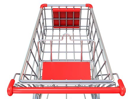 simsearch:400-04321973,k - Shopping cart, top view. 3D render illustration isolated on white background Stock Photo - Budget Royalty-Free & Subscription, Code: 400-08899989