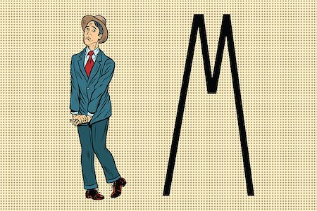 Retro man wants to piss in the toilet. Pop art retro vector illustration Photographie de stock - Aubaine LD & Abonnement, Code: 400-08891662