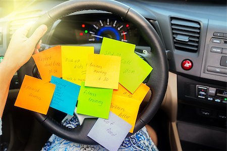family planning - To do list in a car - busy day concept Photographie de stock - Aubaine LD & Abonnement, Code: 400-08893206