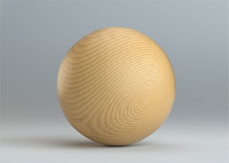 Wooden sphere on gray background. 3D Rendering Stock Photo - Budget Royalty-Free & Subscription, Code: 400-08900376