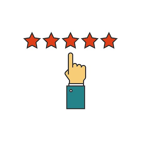 superior - Giving five stars raiting flat line icon. Feedback, review, quality and management concept Stock Photo - Budget Royalty-Free & Subscription, Code: 400-08916946