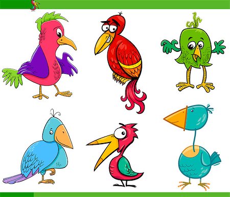 simsearch:400-08410665,k - Cartoon Illustration of Fantasy Birds Animal Characters Set Photographie de stock - Aubaine LD & Abonnement, Code: 400-08917529