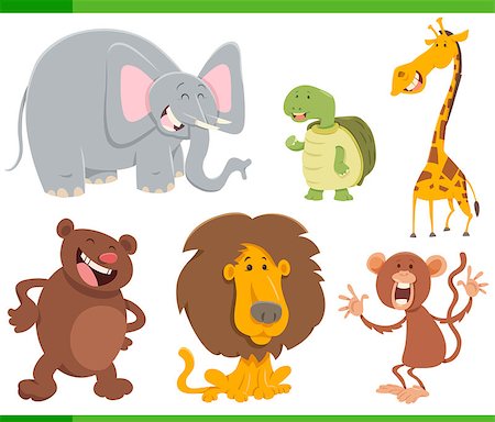 simsearch:400-04053564,k - Cartoon Illustration of Cute Wild Animal Characters Set Stock Photo - Budget Royalty-Free & Subscription, Code: 400-08918580