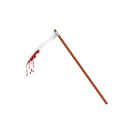 simsearch:400-04807287,k - Scythe with bloody blade on white background Stock Photo - Budget Royalty-Free & Subscription, Code: 400-08918841