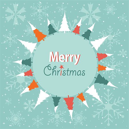 earth with christmas tree - Merry Christmas card Stock Photo - Budget Royalty-Free & Subscription, Code: 400-08929662
