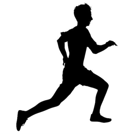 simsearch:400-04328346,k - Silhouettes. Runners on sprint men vector illustration. Stock Photo - Budget Royalty-Free & Subscription, Code: 400-08934357