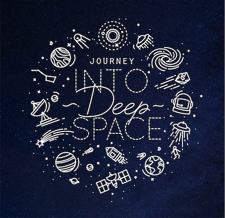 simsearch:400-04378006,k - Space flat monogram lettering journey into deep space drawing with white lines on blue background Stock Photo - Budget Royalty-Free & Subscription, Code: 400-08934578