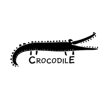 simsearch:400-04434649,k - Funny crocodile, sketch for your design. Vector illustration Stock Photo - Budget Royalty-Free & Subscription, Code: 400-08934824