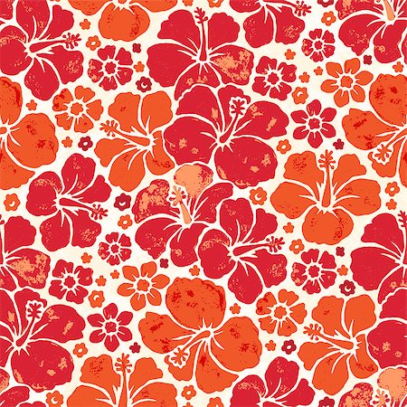 Color vector seamless pattern with flowers hibiskus. Hawaiian fancy abstract shirt art print. Ethnic hipster backdrop. Stock Photo - Budget Royalty-Free & Subscription, Code: 400-08934941