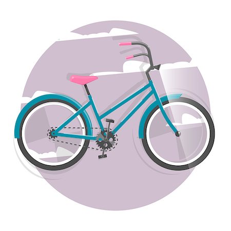 simsearch:400-08938779,k - Bicycle for girl. Vector bright illustration of Bike. Cycling concept. Trendy style for graphic design, logo, Web site, social media, user interface, mobile app. Stock Photo - Budget Royalty-Free & Subscription, Code: 400-08936127