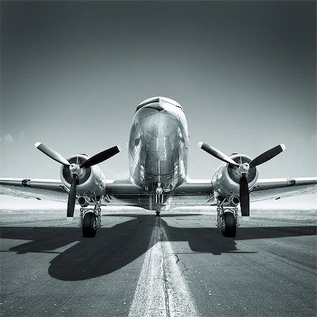 simsearch:400-08188604,k - old aircraft on a runway is waiting for take off Stock Photo - Budget Royalty-Free & Subscription, Code: 400-08936829