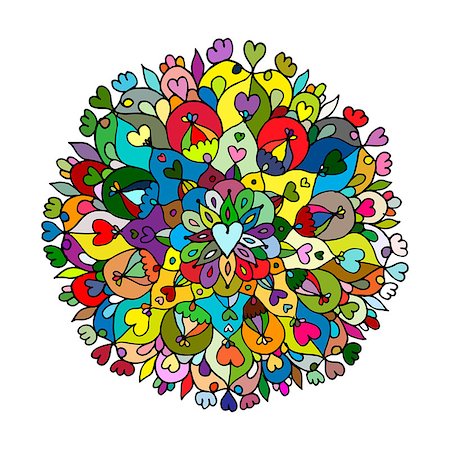 simsearch:400-06642594,k - Mandala ornament, colorful pattern for your design. Vector illustration Foto de stock - Super Valor sin royalties y Suscripción, Código: 400-08936898