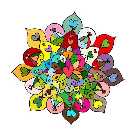 simsearch:400-06642594,k - Mandala ornament, colorful pattern for your design. Vector illustration Foto de stock - Super Valor sin royalties y Suscripción, Código: 400-08937004
