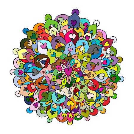 simsearch:400-06642594,k - Mandala ornament, colorful pattern for your design. Vector illustration Foto de stock - Super Valor sin royalties y Suscripción, Código: 400-08937008